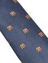 navy dark blue tie with brown grizzly bear design